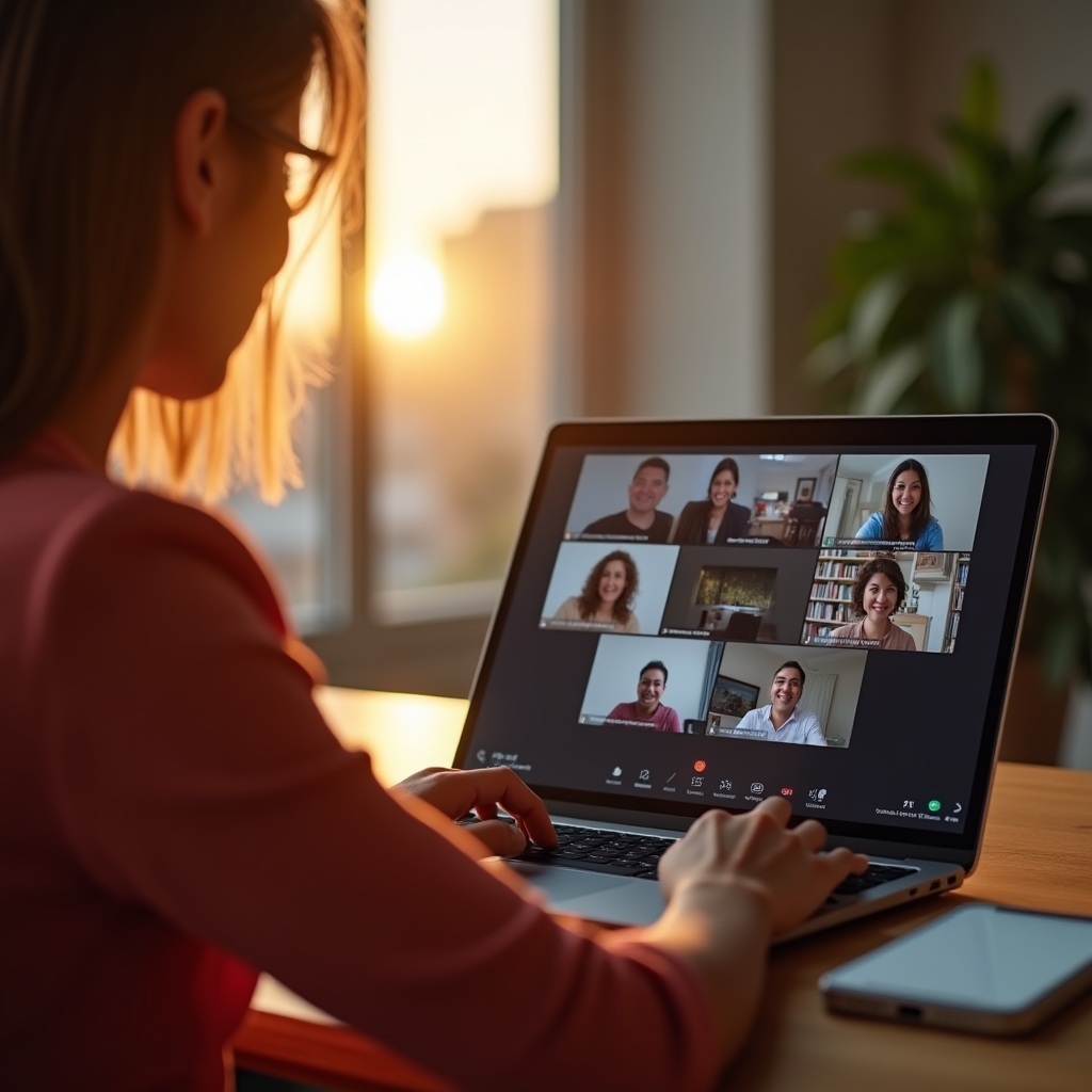 Online webinar session interface on laptop screen